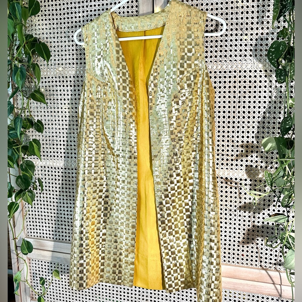 Vintage Designer Gold Vest - Size 6